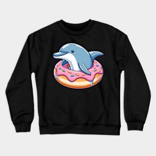 Dolphin Jumping Through a Donut Crewneck Sweatshirt